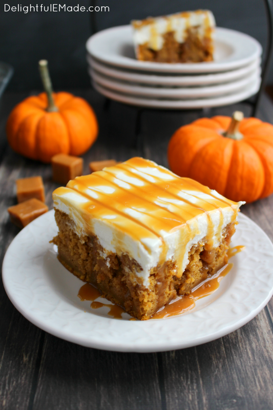 Pumpkin Caramel Poke Cake
